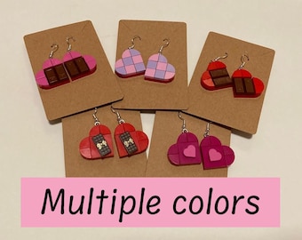 Cute LEGO® Valentine's Day Heart Earrings • Valentines Day Gift for Her • Handmade with Lego®