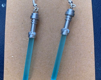 Lightsaber earrings, multiple color choices, Handmade with Lego® bricks