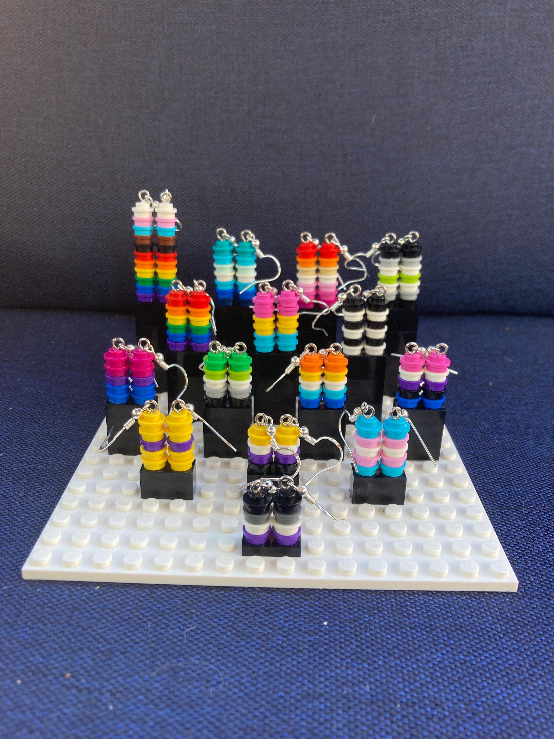 Pride dangle earrings, made from LEGO® bricks • Gift for Pride Month • Rainbow jewelry • Gift for Mom, Friend, Lover • Pride Month Jewelry