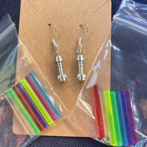 Lightsaber Star Wars earrings, 8 different colors, Handmade with Lego® bricks