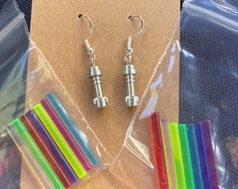 LEGO®  Lightsaber Star Wars earrings, 8 different colors, Handmade with Lego®