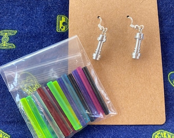 Star Wars • Lightsaber Earrings, made from LEGO® bricks • Mix & Match 8 Different Saber Colors  • Star Wars Day • May the Fourth