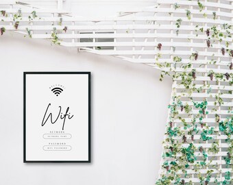 Sinal de modelo de login Wifi para Airbnb ou casas de aluguel