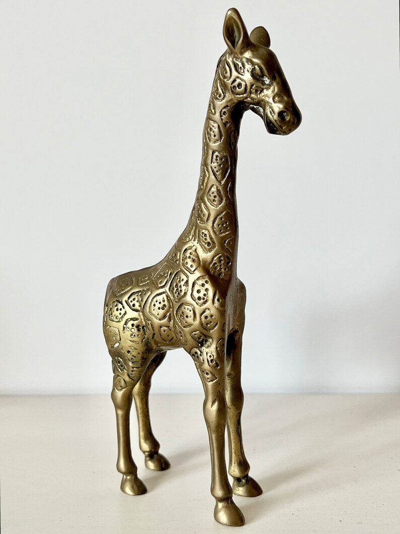 Vintage Brass Giraffe Figurines Brass Giraffe Trio Brass Etsy