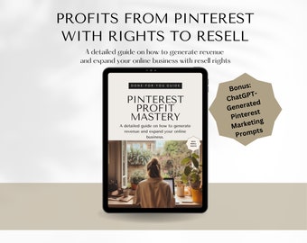 Benefíciese del dominio de Pinterest/Guía de marketing digital/PLR/Derechos de reventa/DFY/Hecho para usted/Ingresos pasivos/Indicaciones de ChatGPT/Libro electrónico