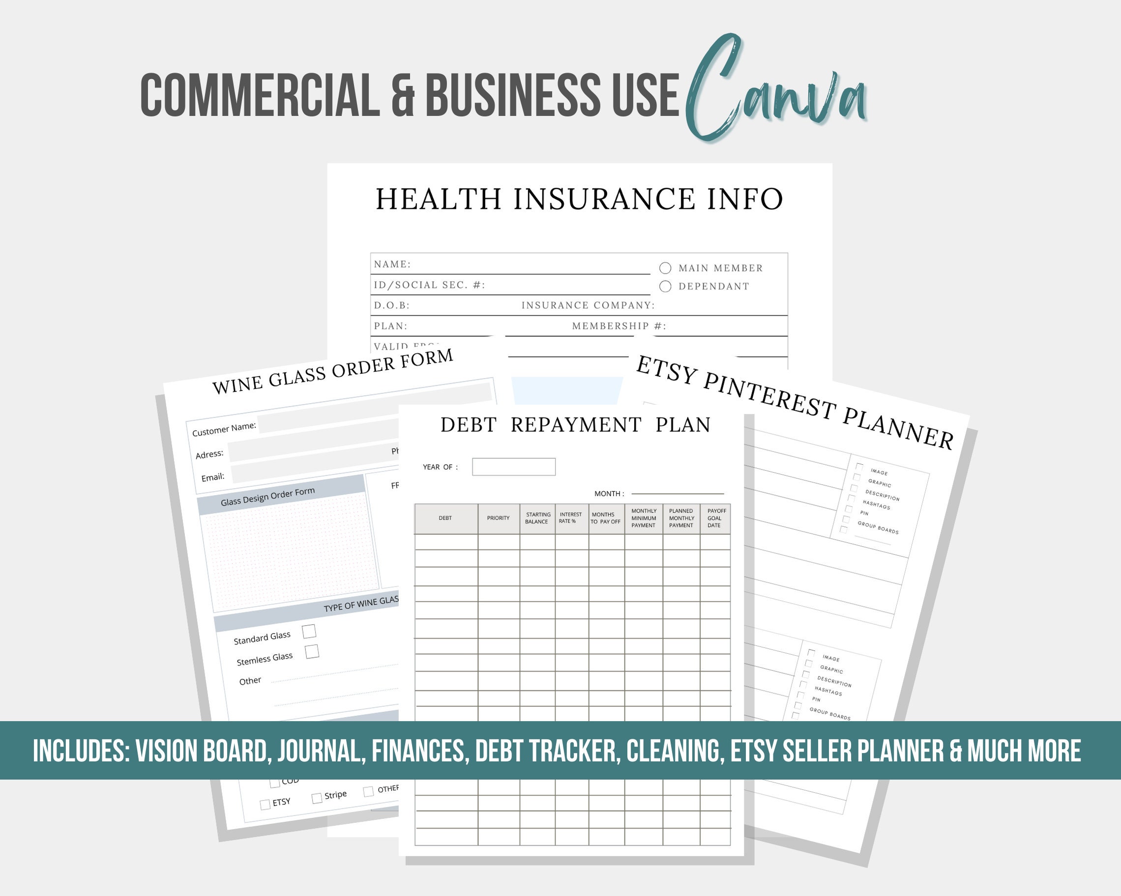 PLR Planner Templates, Create Your Own Planner, Undated Planner