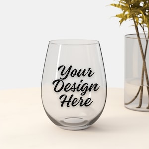 Stemless Wineglass Mockup, Wine Glass Mockup, No Stem Glass Mock Up, Modern Stemless Wineglass Mockup, JPG, PNG Digital Download