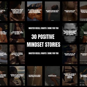 30 Positive Mindset Stories with MRR  | Instagram Stories Template | Resell Product |  Master Resell Rights | Digital Products to Resell