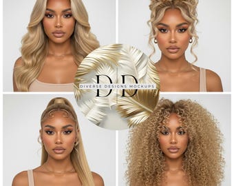 Beauty Stock Photo Bundle | 5 High-Resolution Images for Hair, Wig & Beauty Brands