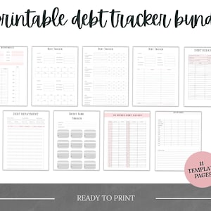 Paquete imprimible Ultimate Debt Tracker / 11 plantillas para tarjeta de crédito, pago de deuda / estrategia de bola de nieve - Hojas de planificación de presupuesto y finanzas