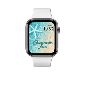 Summer Watch Face Watch Wallpaper, Summer Beach Watchface, Compatible Apple Watch Wallpaper, Sand and Sun Background, Digital Download