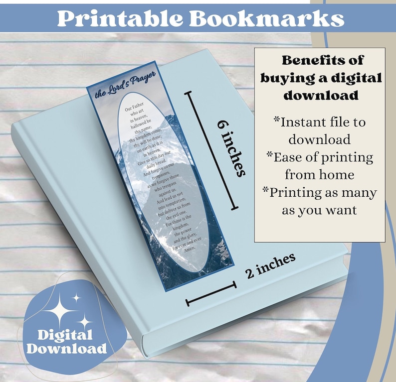 The Lord's Prayer Printable Bookmarks, Unique Bookmarks, Our Father's ...
