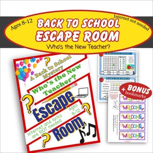 Printable Escape Room, Back to School Escape Room Kit, Team Building Games, Logic Puzzle Game, Classroom Activity, Digital Download