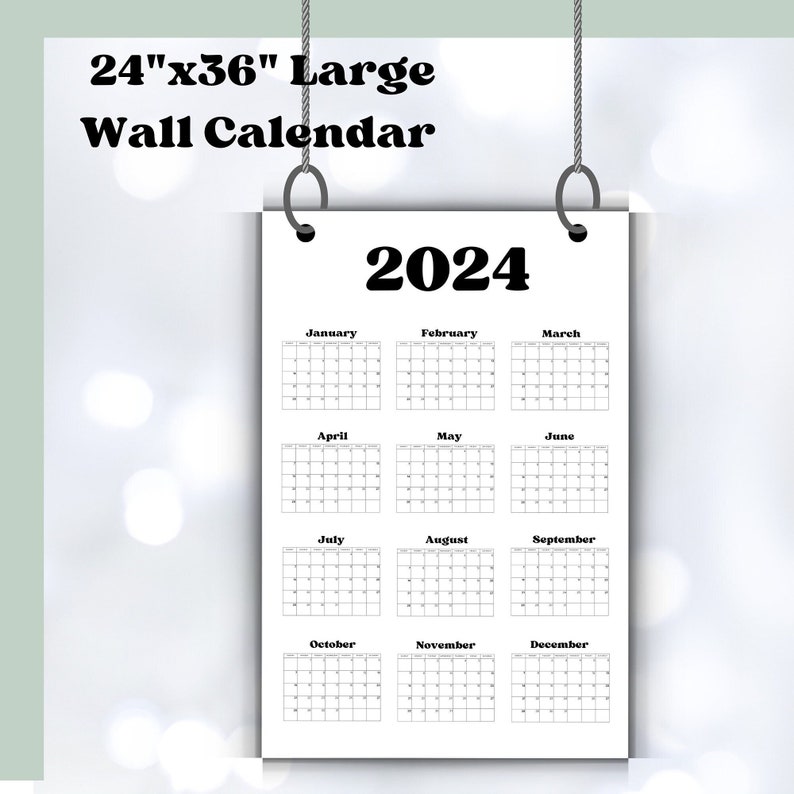 Large Wall Calendar 2024 Extra Large Wall Calendar Year at a Etsy UK