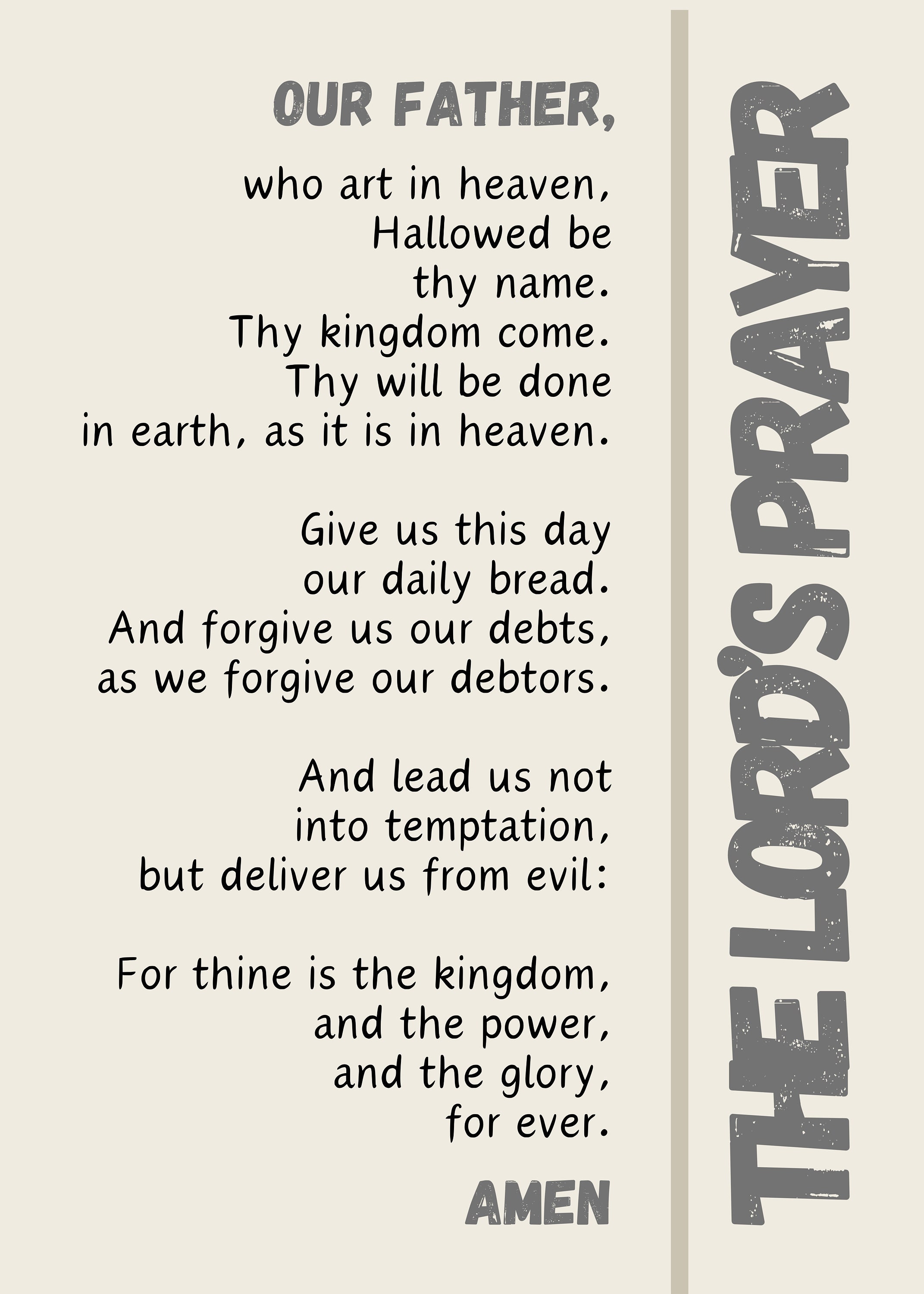Printable the Lord's Prayer, the Lord's Prayer Wall Art, Three Designs ...