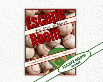 Escape Room, Escaperoom Honkbal, Escape the Room Puzzle, Escape Room Game, Afdrukbare Escape Kit, Baseball Escape Room, Instant Download