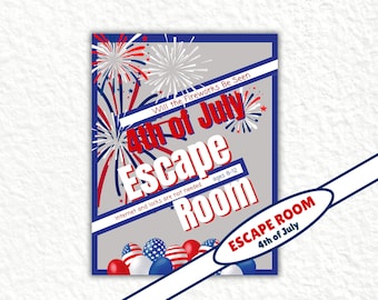 Escape Room, Escape Room para crianças, Dia da Independência, Escape Room de 4 de julho, Jogo de fuga, Escape the Room, Quebra-cabeça de Escape Room