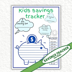 Savings Challenge for Kids, Money Saving Chart, Money Tracker, Savings Printable for Kids, Save for a Goal Challenge for Student