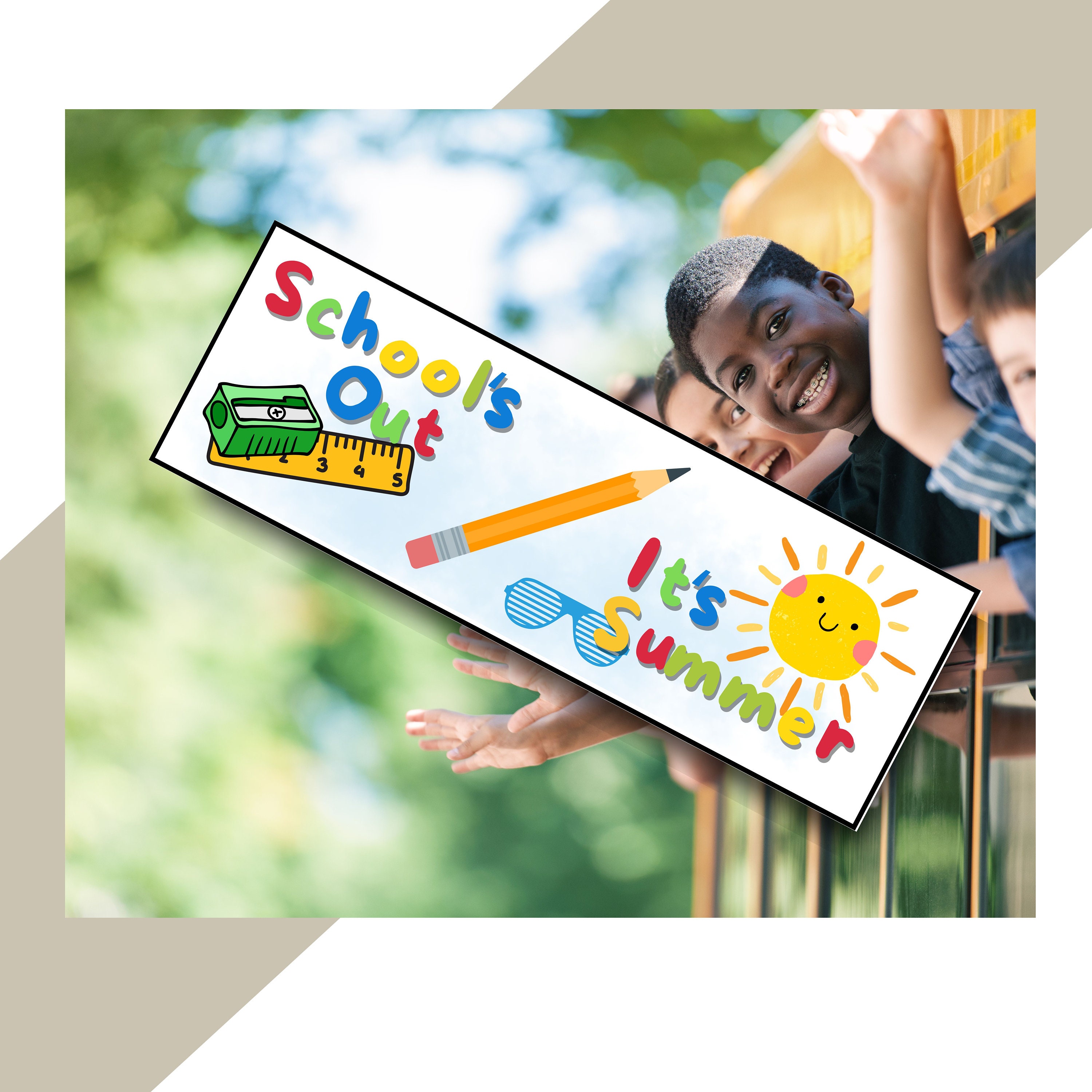 End of School Printable Bookmarks | School's Out Bookmark Gift ...