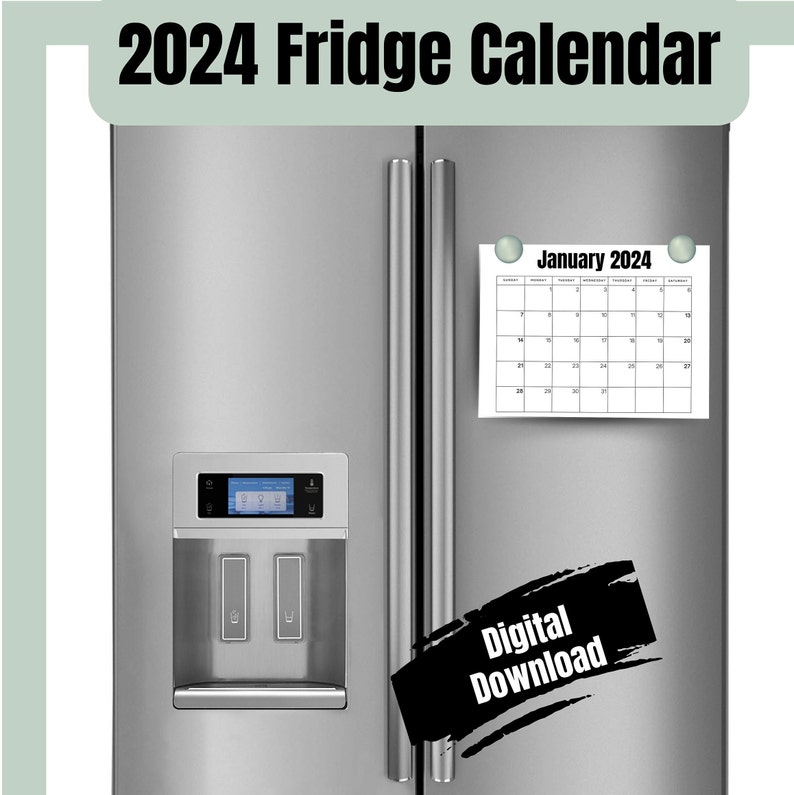 Printable Calendar 2024 Monthly Wall Calendar, Fridge Calendar, 2024
