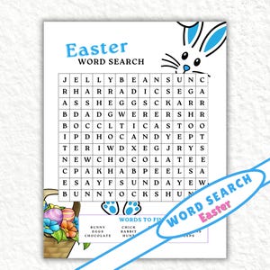 Word Search Printables, Word Find Games, Easter Puzzle Word Search, Easter Word Find Puzzle, Printable Games, Digital Download