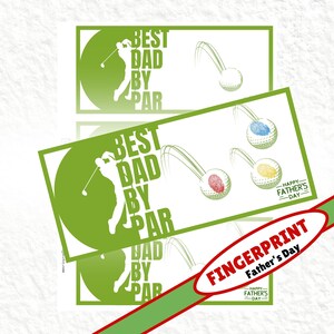 Cartão de impressão digital para o Dia dos Pais, Arte com impressão digital, Presente de Dia dos Pais para crianças, Imprimível para o Dia dos Pais, Melhor pai por par, Pai golfista