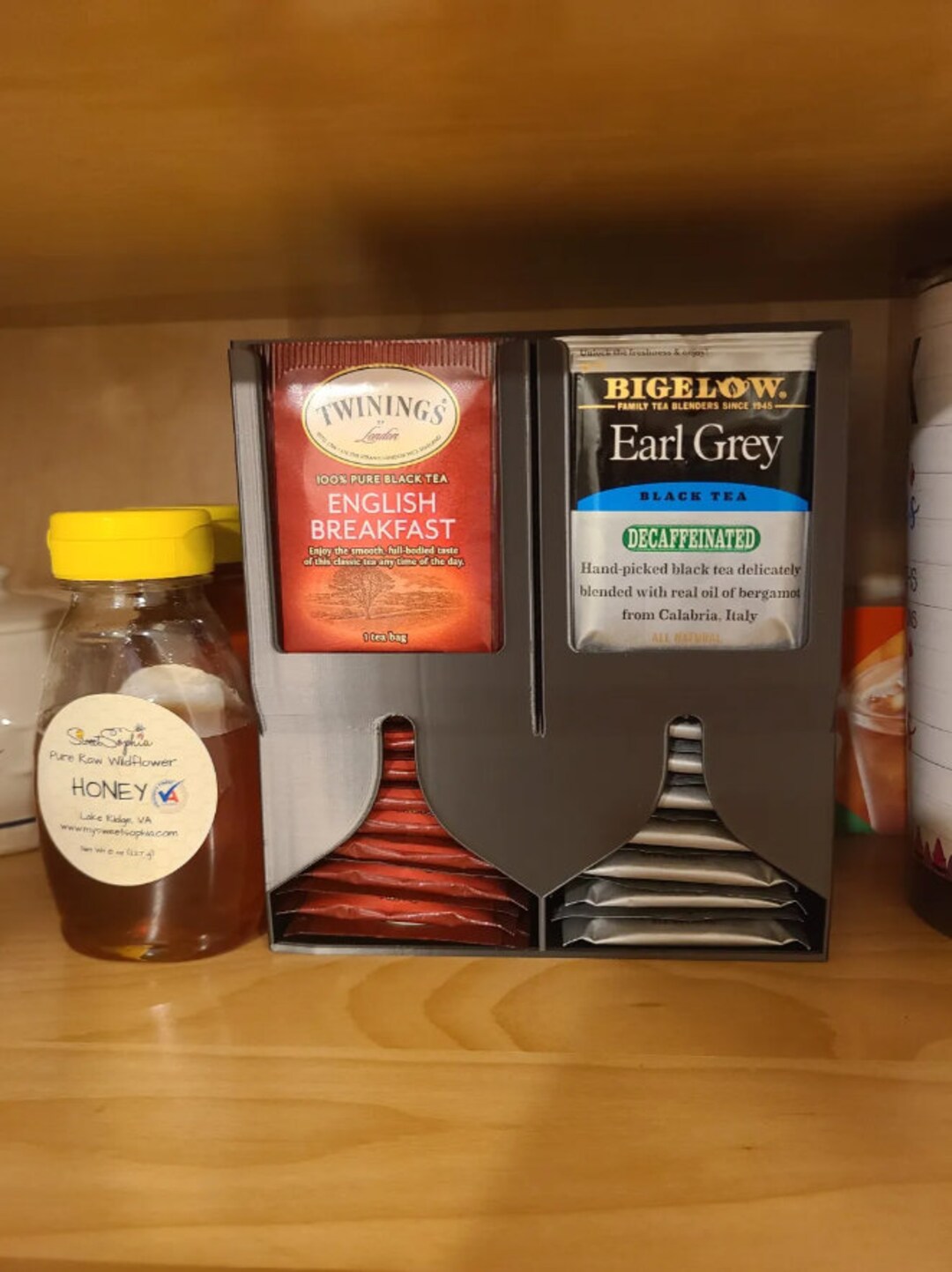 Tea Bag Dispenser Wall Mountable Tea Holder Pantry Etsy