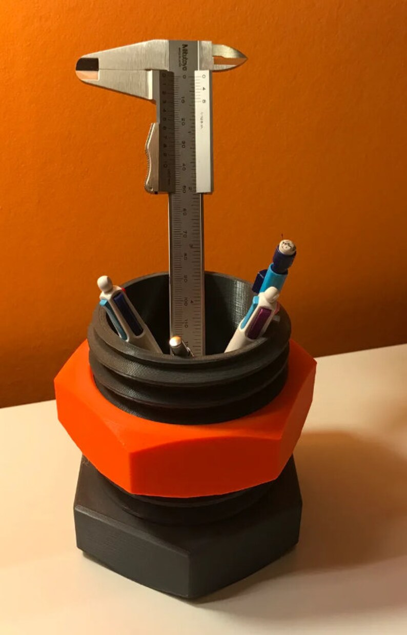 Nut & Bolt Pen/pencil Holder Functional Fidget Pen Holder Etsy