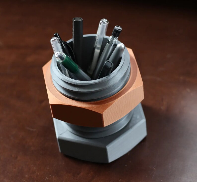 Nut & Bolt Pen/pencil Holder Functional Fidget Pen Holder Etsy