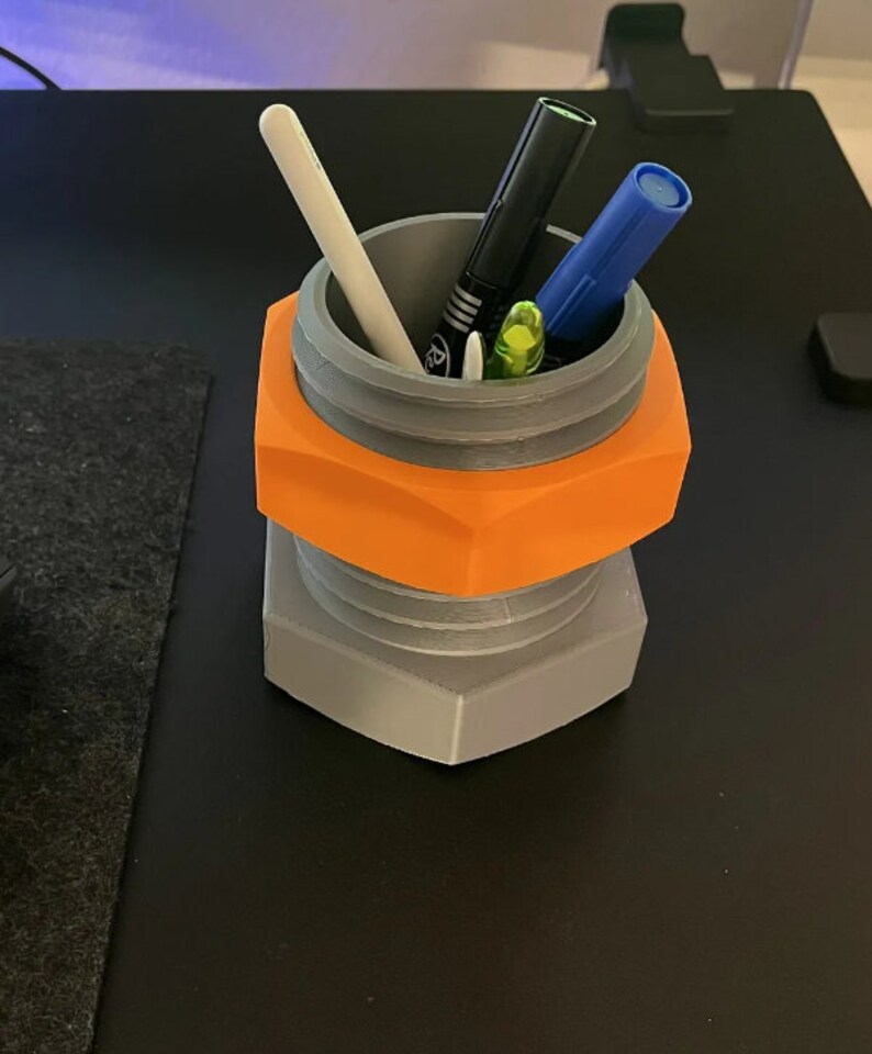 Nut & Bolt Pen/pencil Holder Functional Fidget Pen Holder Etsy