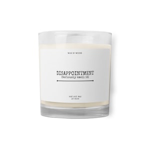 Dissapointment Unscented Candle Glass jar soy wax candle