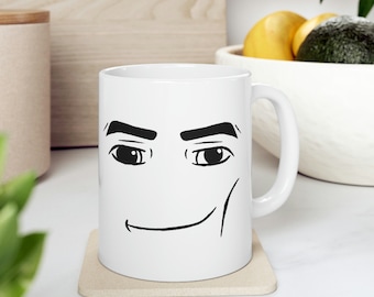 Cute Roblox Face Kawaii Mug High Quality Fun Gift 