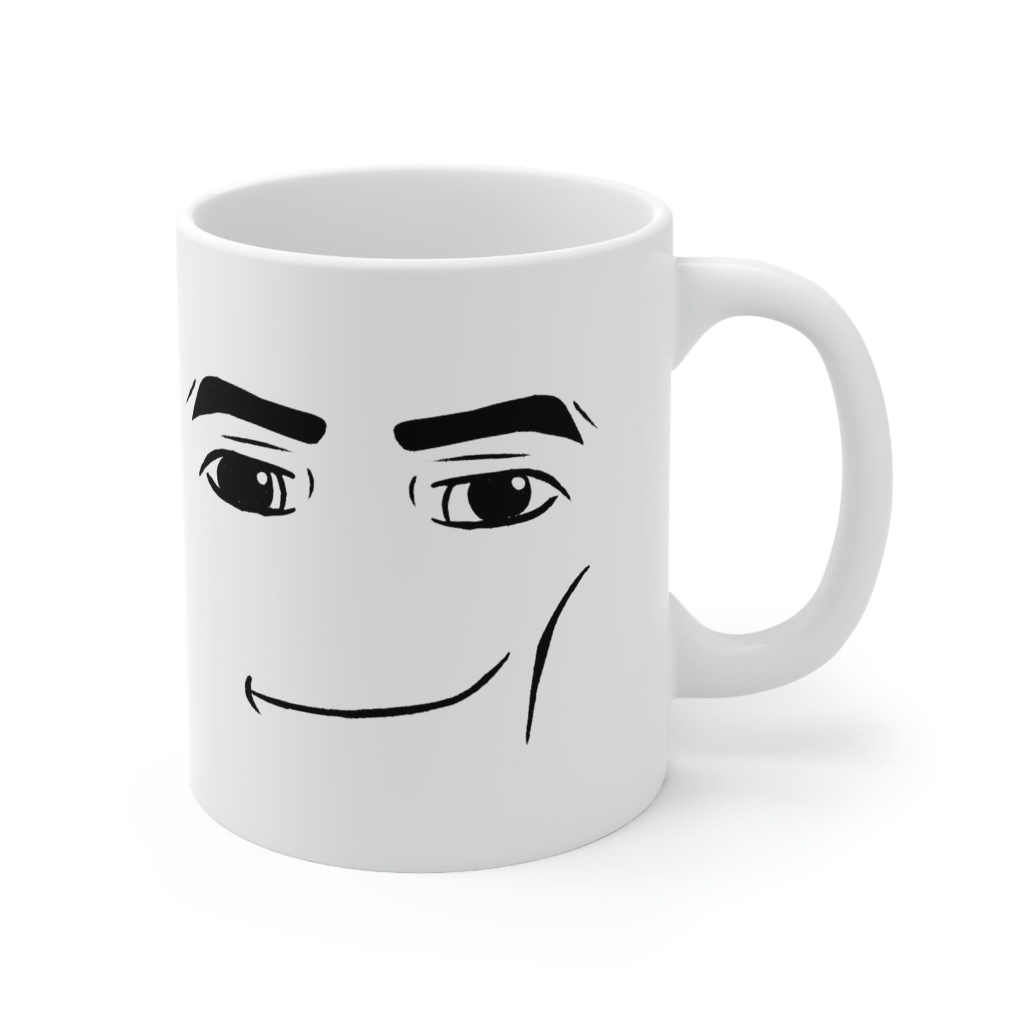 Get your morning started with the Roblox Man Face Cup - BigBuckle