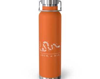 Join or Die Copper Lined Water Bottle | 22oz Vacuum Insulated Bottle