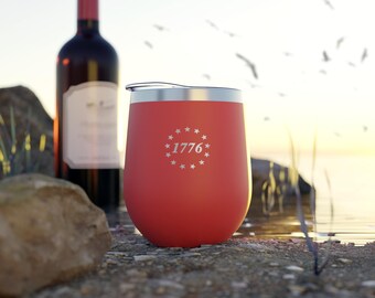 1776 Betsy Ross Stars Tumbler | Constitution | Patriotic | 12oz Insulated Copper Vacuum Cup