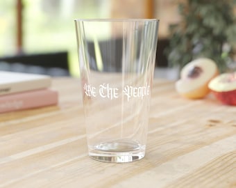 We the People Engraved Beer Glass | Etched Constitution Barware | Patriotic Gift | Founding Fathers | 16oz Beer Glass