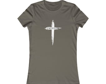 Freedom Cross Women's T-Shirt | Christian Cross Faith Tee