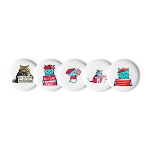 Socielts Cat Button Badge Set – Cute Cat Pins, Aesthetic Accessories, Cat Lover Gift