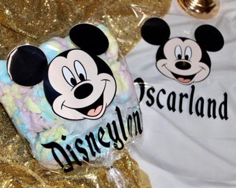 Custom Mouse Birthday Cotton Candy Bags, Personalized Party Favors