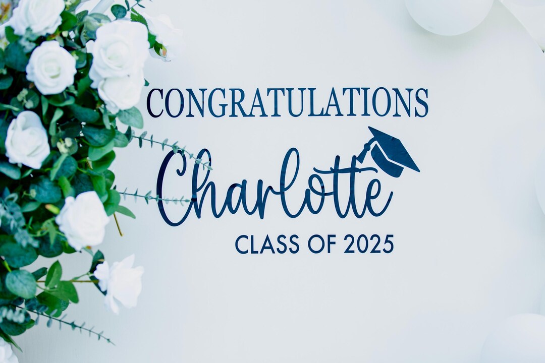 Personalized Graduation Sticker Class of 2025 : Backdrop Vinyl Decal ...