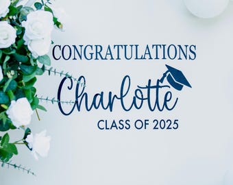 Pegatina de graduación personalizada de 2025: vinilo decorativo para pancarta.