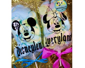 Custom Cotton Candy Party Favors, Custom Magical Mouse Birthday Mickey & Minnie Custom cellophane Cotton Candy Bags Party Favors