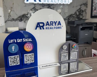 Benutzerdefinierte Acryl QR-Code Schild – Scan to Pay, Google Bewertung Display (35 x 38 cm)