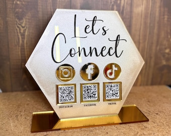 Personalisiertes Acryl QR Code Schild: Visitenkarten-Aufsteller (7 x 6 in)