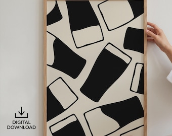 Minimalistische bierpintglasposter: Irish Stout-patroonkunstprint (digitale download)