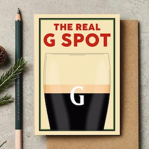Tarjeta de felicitación Split The G, tarjetas navideñas sencillas para cumpleaños, divertidas y groseras, regalo para amantes de la cerveza negra, regalo para él, papá, hombres únicos