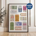 Custom Luggage Tag Poster, Vintage Airport Tag Wall Art Print, Birthday Anniversary Gift, Travel lover Present, Traveller City Personalized