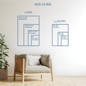 Sizes of available custom posters are A4, A3, A2, A1 and 9x12, 12x16, 18x12. Ideal to suit any space from kitchen to office.