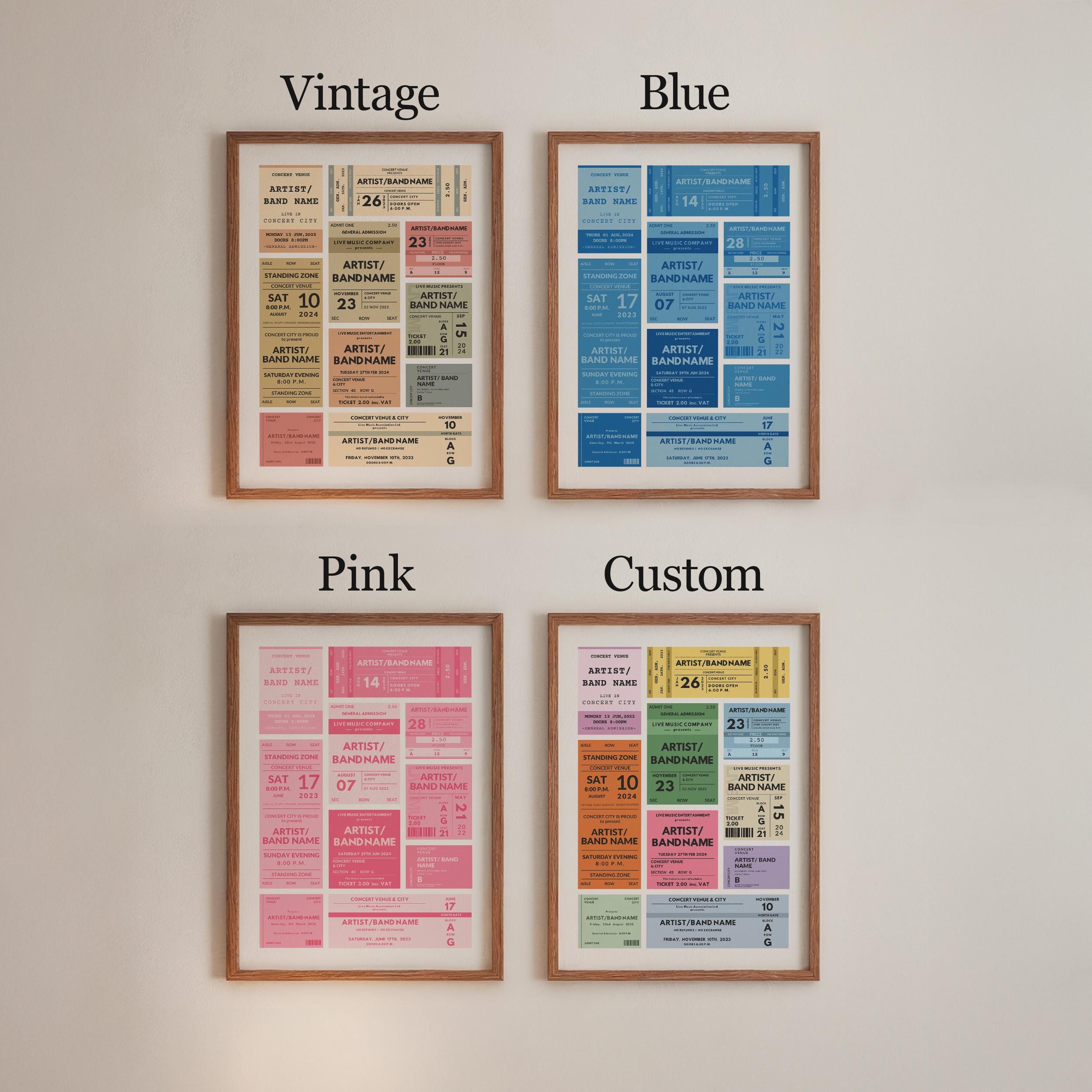 Digital Custom Concert Ticket Stub Poster, Personalized Memory Art