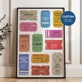 Custom Vintage Movie Ticket Stub Poster, Personalised Film Lover, Gift film fans, Date Night, Blockbuster Kids Decor, Birthday Anniversary product logo